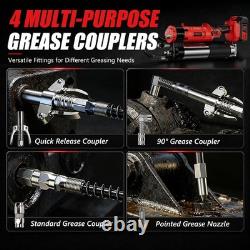 Pistolet à graisse électrique 2-en-1, kit de pistolet à graisse sans fil 12 000 PSI, moteur sans balais