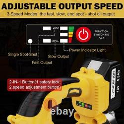 Pistolet à graisse électrique alimenté par batterie, kit de pistolet à graisse sans fil avec lampe LED, 2X