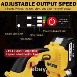 Pistolet à graisse électrique alimenté par batterie, kit de pistolet à graisse sans fil avec lumière LED, 2X