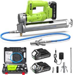 Pistolet à graisse électrique avec coupleur à dégagement rapide, kit de pistolet à graisse alimenté par batterie w