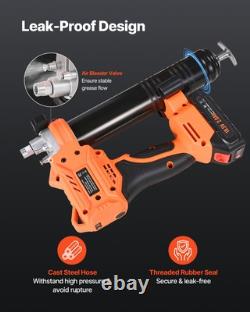 Pistolet à graisse sans fil VEVOR, kit de pistolet à graisse 20V avec batterie 2,0 Ah et tuyau de 35,4 pouces