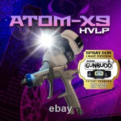Pistolet à peinture pneumatique HVLP ATOM X9 pour voiture et auto avec kit de buses 1,2 1,3 et GUNBUDD gratuit