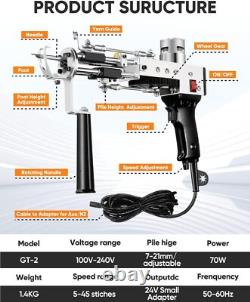 Pistolet à tufting de tapis avec kit de tondeuse à tapis, pistolet à tufting avec ciseaux à tufting