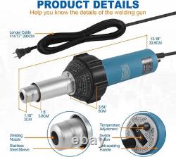 Pistolet chauffant à air chaud 1600 W 110 V, kit de soudage TPO PVC vinyle avec baguette de soudage