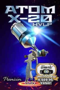 Pistolet de pulvérisation HVLP ATOMX20 pour peinture automobile avec gravité et GUNBUDD gratuit.