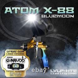Pistolet de pulvérisation LVLP ATOM X88 Bluemoon 1,3/1,4 mm Kit de peinture auto professionnel