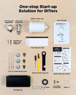 Pistolet de pulvérisation d'air D1 LVLP Premium Kit Facile à utiliser Pistolet à peinture pour voitures et maison DIY
