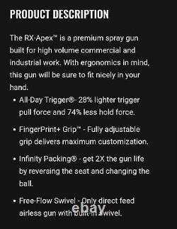 Pistolet de pulvérisation de peinture haute pression Titan RX-Apex 5000psi / ensemble tuyau et pistolet NEUF OEM