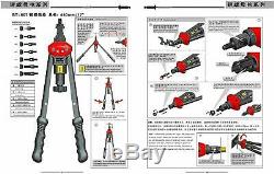 Rivet Gun Kit 115 Pc Set Nut Setter D'outils À Main Métrique Sae Mandrin 16 Fastener