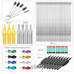 Solong Tattoo Kit Complet 4 Pro Mitrailleuses 54 Encres Alimentation Pied