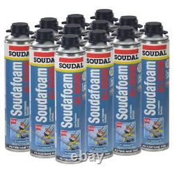 Soudal Kit, 12-24 Oz Cans All Season Window & Door Foam, Ptfe Coated Foam Gun