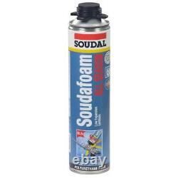 Soudal Kit, 12-24 Oz Cans All Season Window & Door Foam, Ptfe Coated Foam Gun