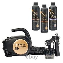 Système de bronzage en spray portable Norvell M1000 HVLP avec M-Gun et kit de solution 3