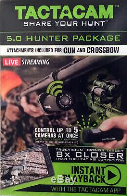 Tactacam 5,0 Hunter 4k Caméra Tir Gun Arbalète Kit X Batterie 64gb Carte Sd