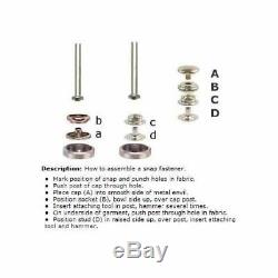 Tandy Leather 5/16 Pouces Ligne 24 Kit De Fixation Snap Ct. 15 Withtools Gun