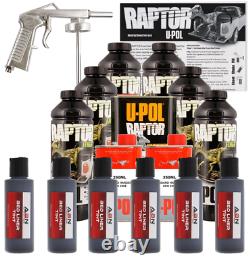 U-pol Raptor Tintable Black Metallic Bed Liner Kit With Spray Gun, 6 Litres Upol