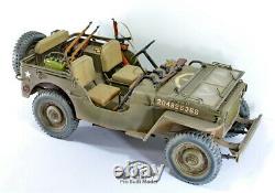 Us Army Jeep Willys 1/4 Ton 4x4 Truck Ww2 /w Guns Sets 16 Pro Built Model