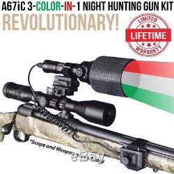 Wicked Lights A67ic Trousse De Pistolet De Chasse Nocturne 3 Couleurs-en-1, 1 Coyote, Porc W2021